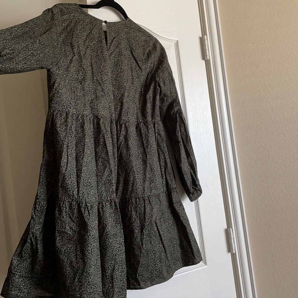 Boho khaki animal print dress
